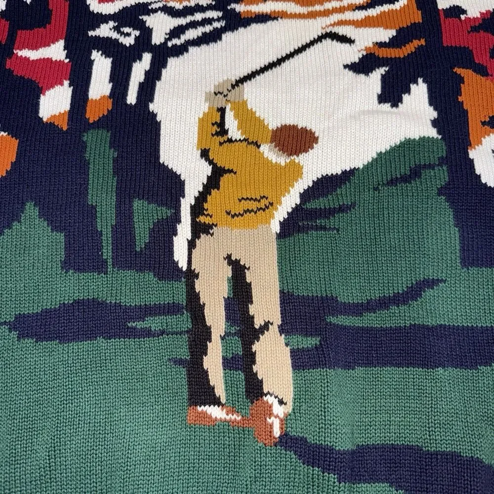 Vintage Hathaway Men’s Golf Sweater Size Medium Double Sided Knit Pullover